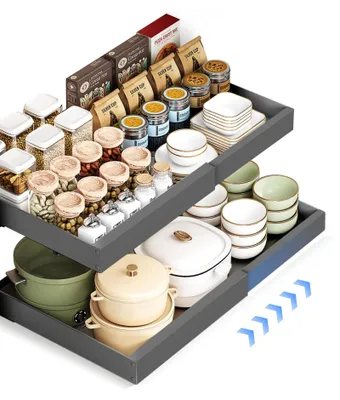 Ausziehbare Schrankorganizer, teleskopische Schublade, 32-52 cm breit, 42x7 cm