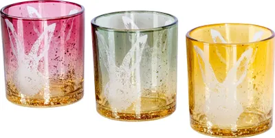 Produktbild von 3er Set Teelichthalter Ostern Grün Gelb Rosa Hase Osterdeko Tischdeko Frühling