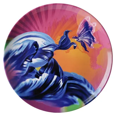 Image de Heinen Delfts Blauw – Assiette murale Color Pop – Tulipe – Céramique – 26,5 cm