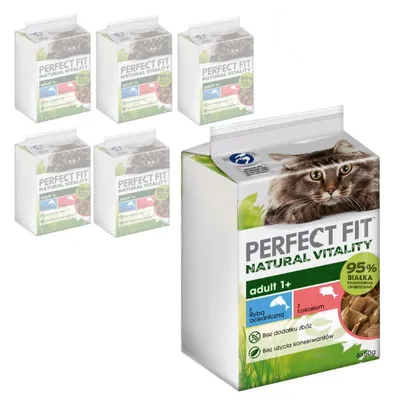 Zdjęcie produktu dla Perfect Fit Natural Vitality 36x50g Mokra Karma Dla Kotów Również Po Zabiegu Kastracji Łosoś I Ryba Oceaniczna W Sosie