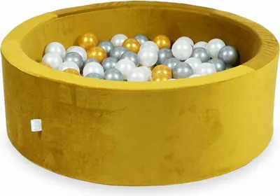 Immagine prodotto di Piscina di palline 200 pezzi 90x30 Velluto Oro: oro, argento, perla