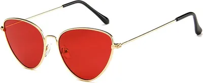 Zdjęcie produktu dla Damskie Okulary Przeciwsłoneczne Kocie Oczy Uv400 Czerwone