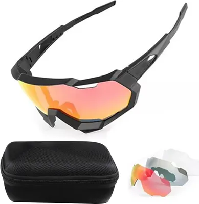 Image de Lunettes de soleil pour le vélo, polarisées et anti-UV, coupe-vent, lunettes de sport pour hommes et femmes, idéales pour le vélo et la course à pied en plein air