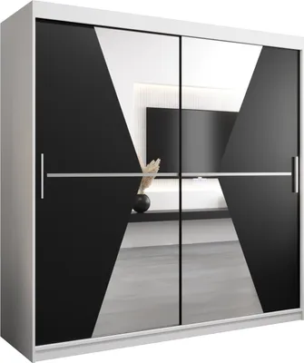 Produktbild von Kleiderschrank, Schiebetürenschrank Schlafzimmer, Schrank mit Spiegel MAROKO 200 cm