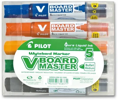 Produktbild von Boardmarker V-Boardmaster Begreen Set 5 Farben Packung mit 10 Stück