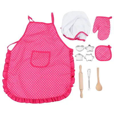 Image de Kit de cuisine pour enfants à faire soi-même, tenue de pâtisserie, kit de jouets, vêtements de jeu de rôle, tablier, gants, toque de cuisinier