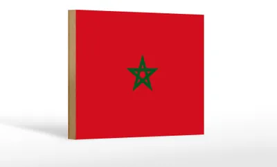 Produktbild von Holzschild Flagge Marokkos 18x12 cm Flag of Morocco Dekoration