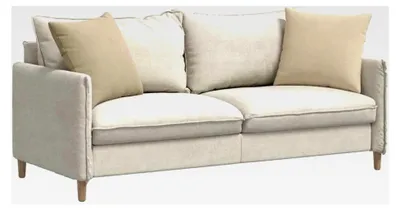 Produktbild von Sofakissen 2 Stück Creme 50 x 50 cm Stoff für Wohnzimmer, Sofa, Schlafzimmer