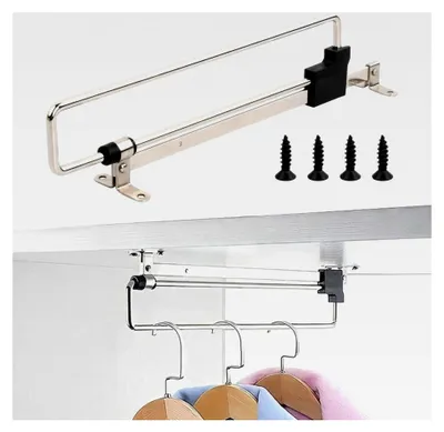Produktbild von Teleskopische Kleiderstange zur Raumsparung - Ausziehbare Kleiderstange für Schrankorganisation (300mm)