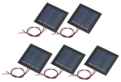 5 Mini-Solarzellen, polykristallin, 2 V, 0,26 W, 54 mm