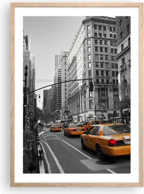 Produktbild von Gerahmtes Poster - Rahmen in heller Eiche - Amerika New York City Straße - 50x70 cm - Wand Bild - Wanddeko - Wandbilder - Wandposter - Bilderrahmen - Bilder - Kunstdruck - Wandbild - P2NPA50x70-0445
