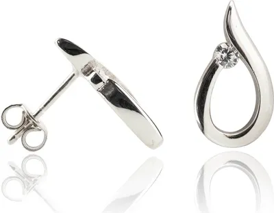 Produktbild von Ohrstecker 925 Sterling Silber Tropfen mit Zirkonia