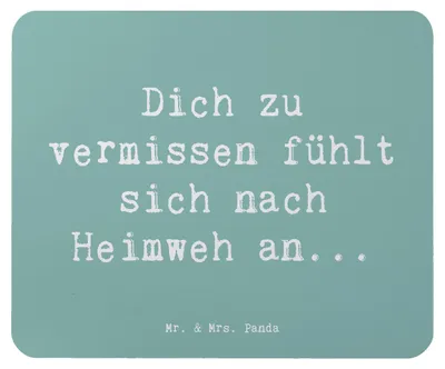Produktbild von Mr. & Mrs. Panda Mousepad Spruch Heimweh Sehnsucht - Meeresbrise - Geschenk, Motivation, pc, mausunterlage, Emotionen, mousematte, Vermissen, Mouse Pad, Zitat, Mauspad