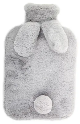 Image de Bouillotte lapin gris - 2 litres - Avec housse et sans fuite