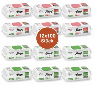 Obrázek produktu pro Čisticí ubrousky Sleepy Easy Clean – 6x100 s vůní ananasu + 6x100 s vůní pomela | Hygiena pro domácnost