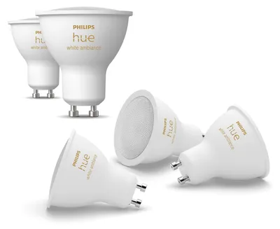 Produktbild von Philips Hue White Ambiance GU10 LED Spot 5er Pack (400lm), dimmbare LED Lampen für das Hue Lichtsystem mit warmweißem/kaltweißem Licht, smarte Lichtsteuerung über Sprache und App