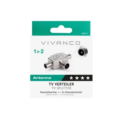 Produktbild von TV Zweifachverteiler, 2x Koaxial Stecker