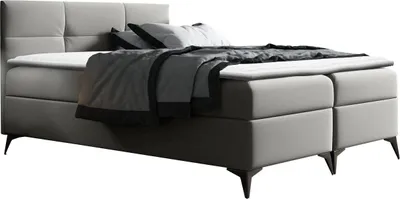 Produktbild von MIRJAN24 Boxspringbett Figaro, Stilvoll Polsterbett, zwei Bettkästen, Doppelbett (Farbe: Soft 029, Größe: 140x200 cm)