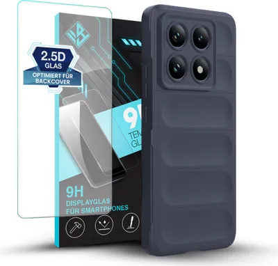 A phone case and screen protector are displayed against a white background.