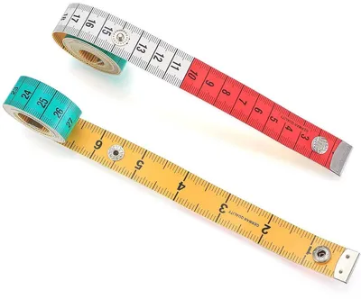 Flexibles 2-in-1 Körpermaßband mit Knoten - 150 cm (cm + inch) - 2 Stück