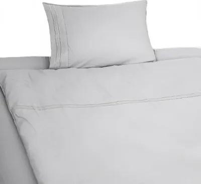 Zdjęcie produktu dla 3-częściowy zestaw pościeli z poszewką na poduszkę 50x70 cm, poszwą na kołdrę 135x200 cm i prześcieradłem w kolorze jasnoszarym