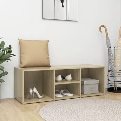 Produktbild von The Living Store Schuhbank Sonoma-Eiche 105x35x35 cm Holzwerkstoff