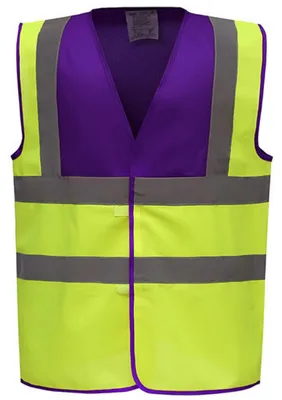 Productafbeelding van Yoko - Hoge zichtbaarheid vest voor heren/dames, uniseks model LT6098 (3XL) (Violet/Hoog zichtbaar geel)