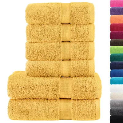 Zdjęcie produktu dla vidaXL 6 szt. Zestaw ręczników premium SOLUND Golden 600 g/m²