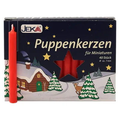 Produktbild von 1 Päckchen - EWA Jeka - 40 Puppenkerzen - Ø 7 mm Länge 65 mm - 40 / 100 Rot