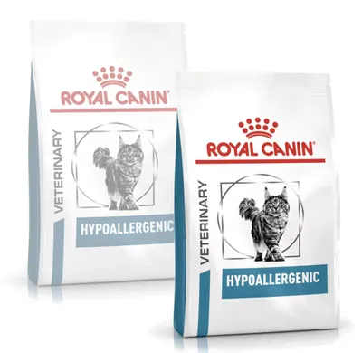 Produktbild von Royal Canin Veterinary Hypoallergenic 2x400g Trockenfutter für Katzen mit Futtermittelunverträglichkeiten und Allergien