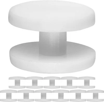 Produktbild von Doppelknopf, 10 Stück, Ø 12 mm, in Weiß, Knopf für perforiertes Band und elastische Knopfleiste an Bettbezügen und Kissenbezügen, Bettwäscheknöpfe, Doppelknöpfe für Bettwäsche, Doppelknopf für Kissenbezug