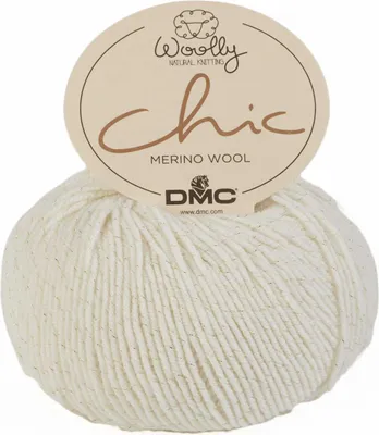 Produktbild von DMC Woolly Chic – hochwertiges Merinowollgarn mit Metallfaden (Farbe 1)