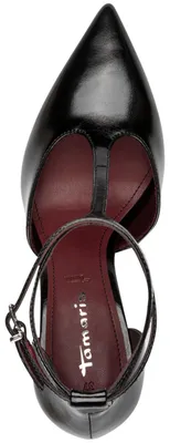 Produktbild von Tamaris Damen T-Strap Pumps mit spitzer Kappe und Stilettoabsatz 1-22461-47, Größe:41 EU, Farbe:Schwarz