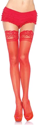 Immagine prodotto di Leg Avenue - Collant Rosso Con Pizzo Autoadesivo