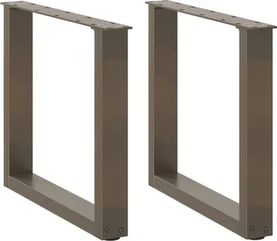 Obrázek produktu pro Nohy konferenčního stolku ve tvaru U, 2 ks, přírodní ocel, 50 x (42-43) cm, ocel