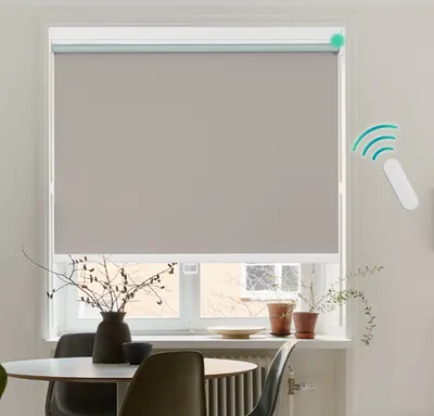 Produktbild von Grandekor Elektrisches Verdunkelungsrollo Klemmfix Grau 70 x 150cm(BXH), Thermorollo ohne Bohren, Fensterrollo mit Fernbedienung, Motorisierte rollos für fenster und Tür