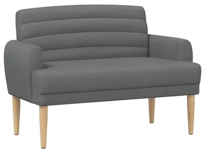 Image de vidaXL Canapé deux places avec capitonnage boutonné, gris foncé, 116 x 67 x 80 cm, tissu