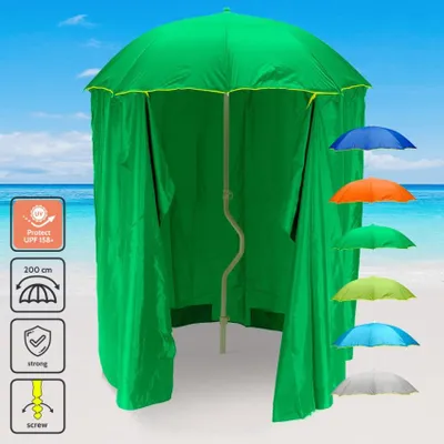 Produktbild von Sonnen/Strandschirm Girafacile uv-Schutz und Zelt Angeln 200 cm Zeus - Dunkel Grün