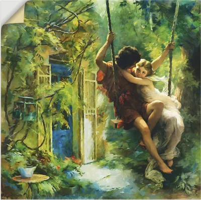Produktbild von ARTland Wandbild, selbstklebend Paar auf einer Schaukel Größe: 40x40 cm