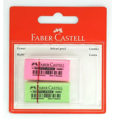 Produktbild von Gumki do mazania Faber-Castell neonowe małe 2 sztuki