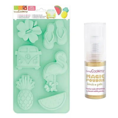Obrázok produktu pre Silikónové formy na tortu Leto + Zlatý potravinový prášok