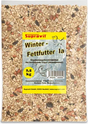 Produktbild von Supravit Premium Fettfutter für Wildvögel 2,5 kg | Schmackhaftes fettreiches Vogelfutter & Winterfutter für Wildvögel