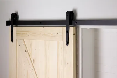 Produktbild von Schiebetürbeschlag Schwarz Rustikal komplett 200 cm - pro Set