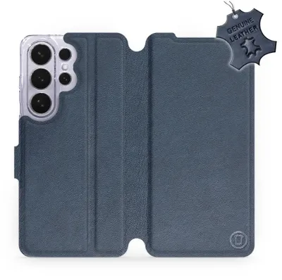 Produktbild von Echtleder Handyhülle für Galaxy S26 Ultra, Mobiwear Leather, Dunkelblau