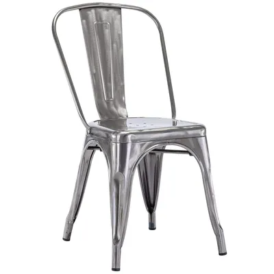 Immagine prodotto di Sedia da cucina METAL Sedia da pranzo Seduta in legno impilabile, Colore:Metallizzato, Materiale:Metallo