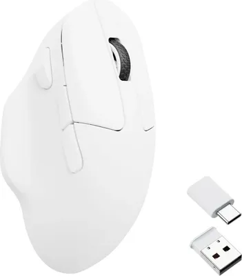 Produktbild von Keychron M7 Wireless Maus Optisch, USB, Bluetooth, 2.4GHz, 26000 DPI, 1000 Hz, Wei M7-A3