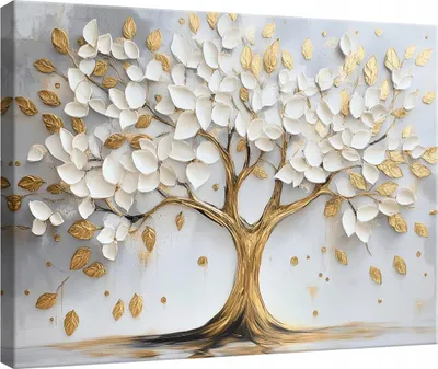 Produktbild von Leinwandbilder Wandbild Abstrakt Baum Blumen 100x75 cm XXL Modern Leinwand Bilder Leinwandbild Wohnzimmer Schlafzimmer Wanddeko