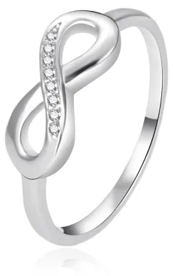 Productafbeelding van Zilveren ring met zirkonia, oneindigheidsmotief, AGT-R43W - Diameter: 58 mm