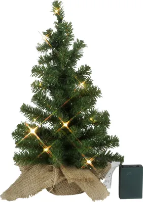 Produktbild von Best Season LED-Tannenbaum im Jutesack, ca.45 x 28 cm 10 warm white LED, batteriebetrieben, Timer, 600-51