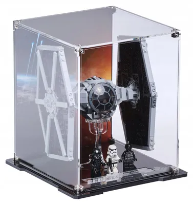 Obrázok produktu pre Čierna vitrína s potlačenou zadnou stenou pre LEGO® Star Wars 75300 – TIE Fighter